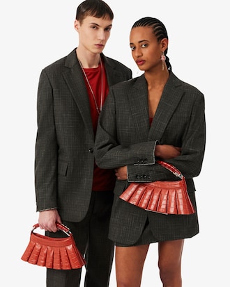 Sac H Lenglen D&eacute;fil&eacute; en cuir effet crocodile