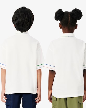 Kids' Contrast Accent Petit Piqué Polo