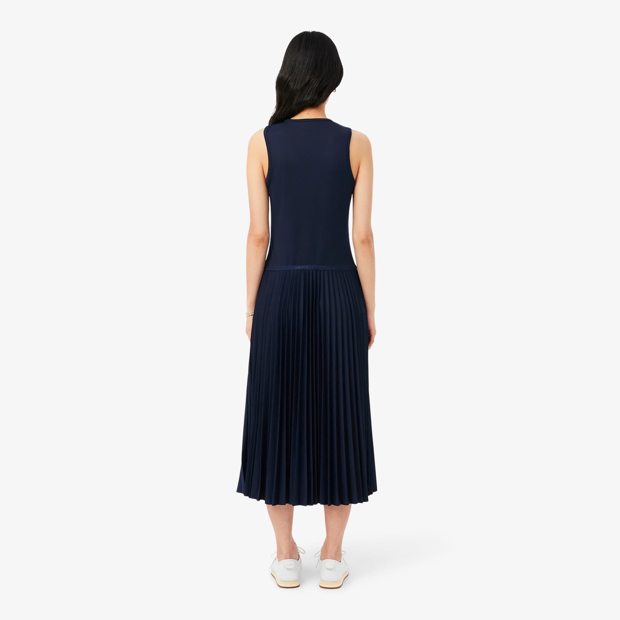 Long Sleeveless Pleated Dress