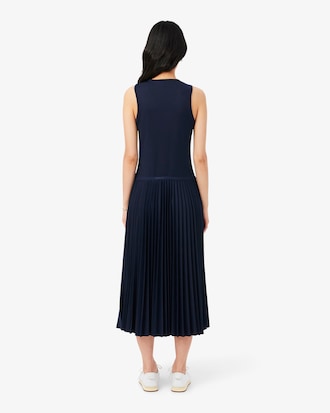 Long Sleeveless Pleated Dress