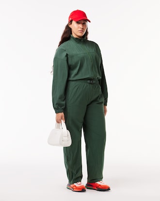 Combinaison textur&eacute;e &agrave; col zipp&eacute; avec ceinture