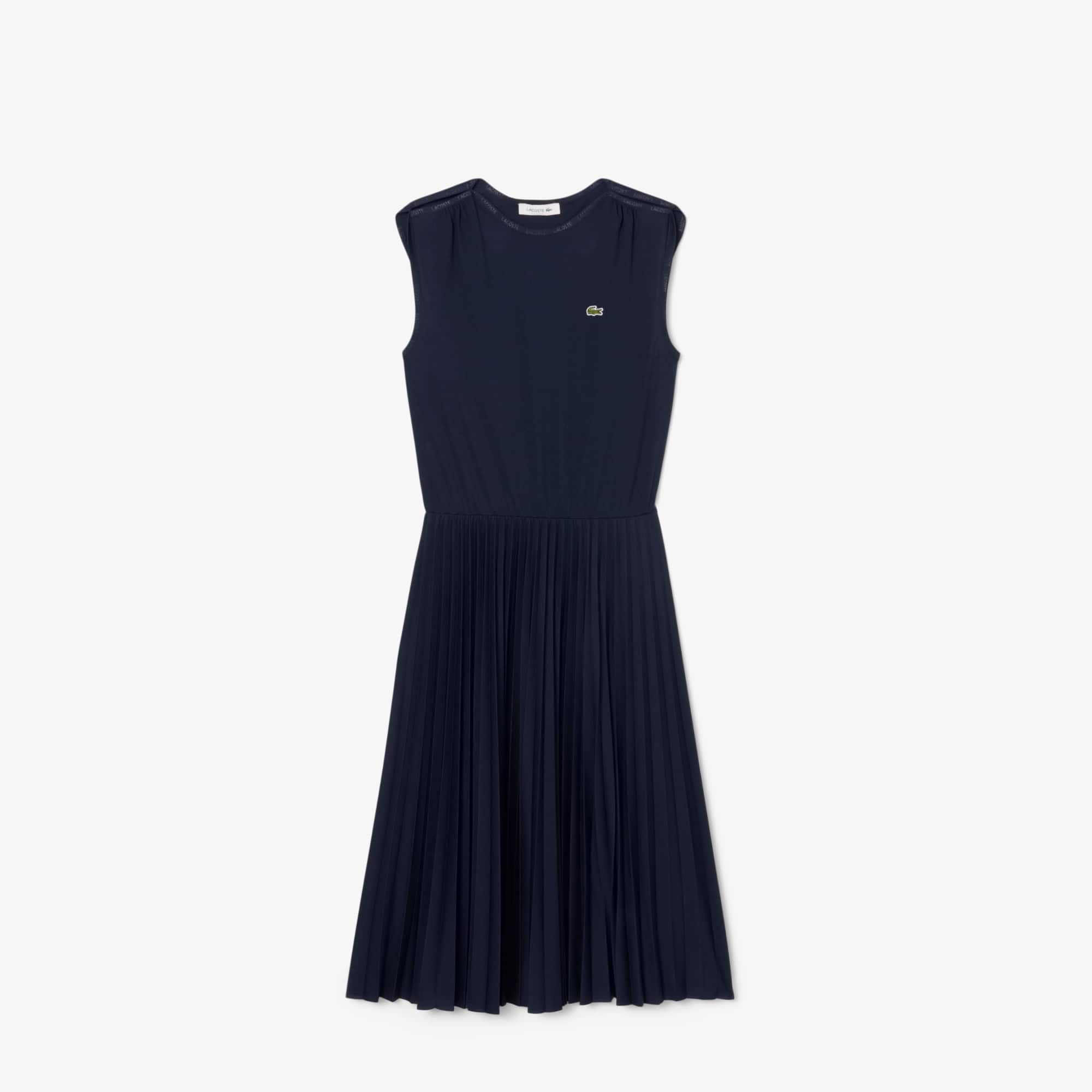 ワンピース LACOSTE Woman Dress Blue EF0508 166 Women's Piqué Tennis Dress with Removable Liner - Dresses