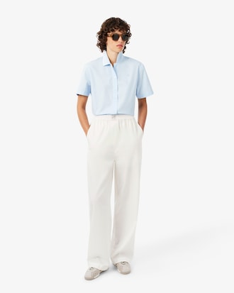 Pantalones de Petit Piqu&eacute; de Algod&oacute;n de Corte Amplio