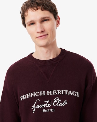 Wool Blend Crew Neck Tennis Heritage Sweater