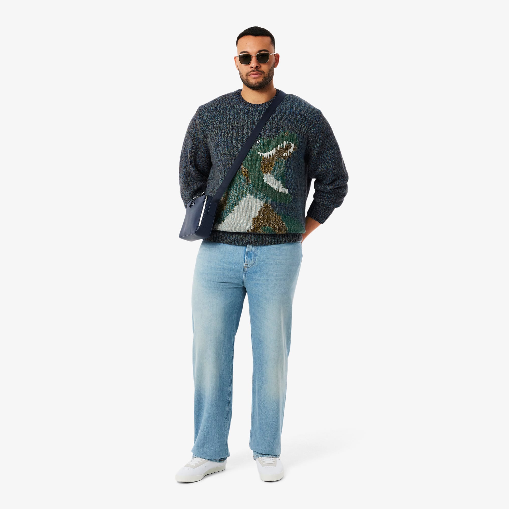 Men's Knit Intarsia Crocodile Sweater - Sweaters & Sweatshirts