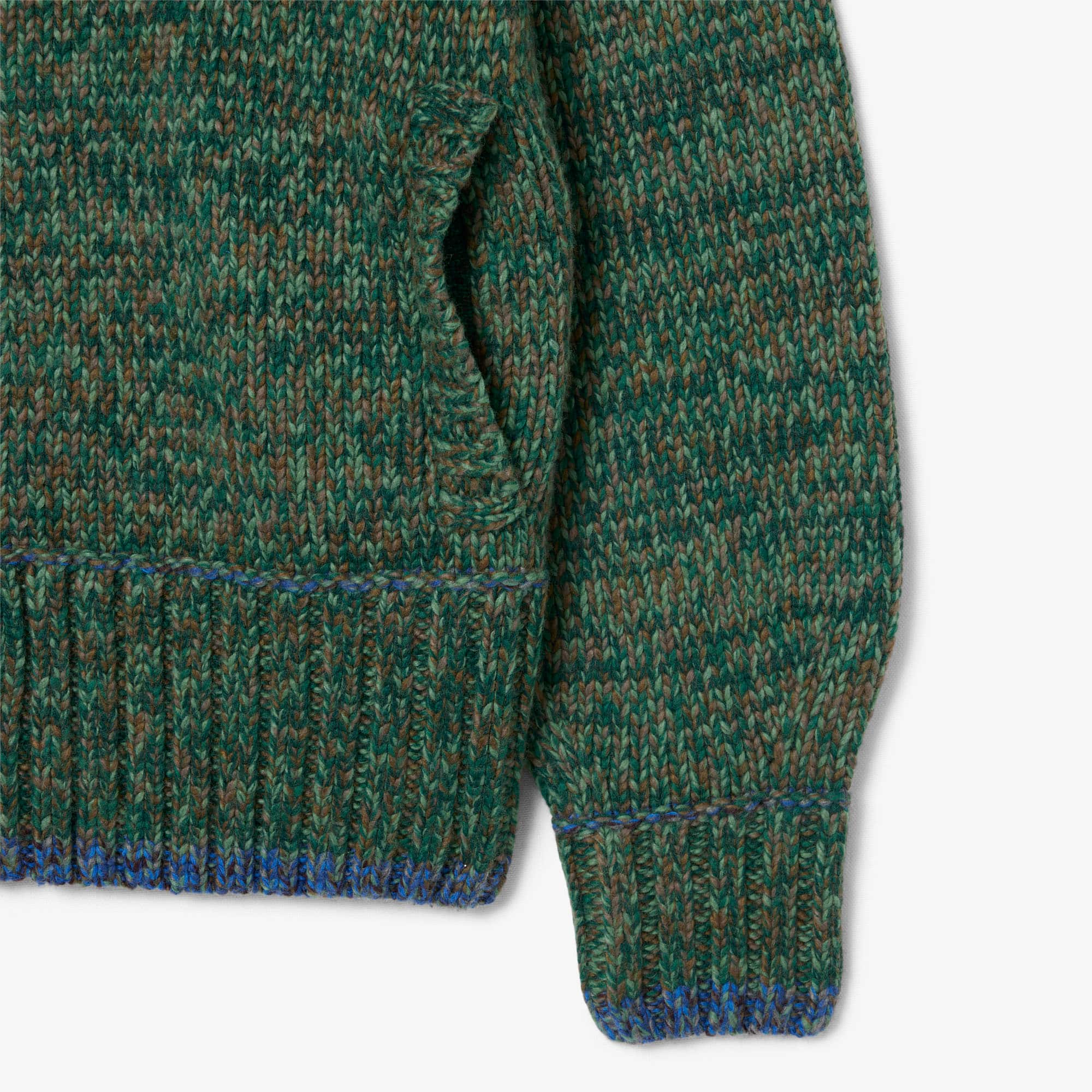 Men's High-Neck Mercerized Wool Zip-Up Sweater - Sweaters