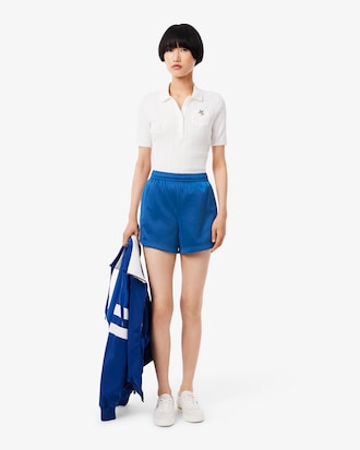 Women's Satin Jersey Pointelle Stripe Shorts