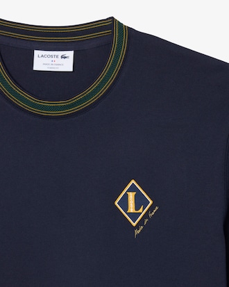 French Made Badge Accent Striped T-shirt