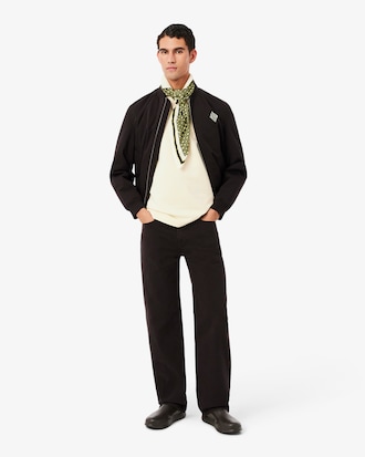 Loose Fit Badge Accent Fleece Polo