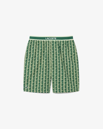Shorts De Pijama De Popelina Con Estampado Monograma