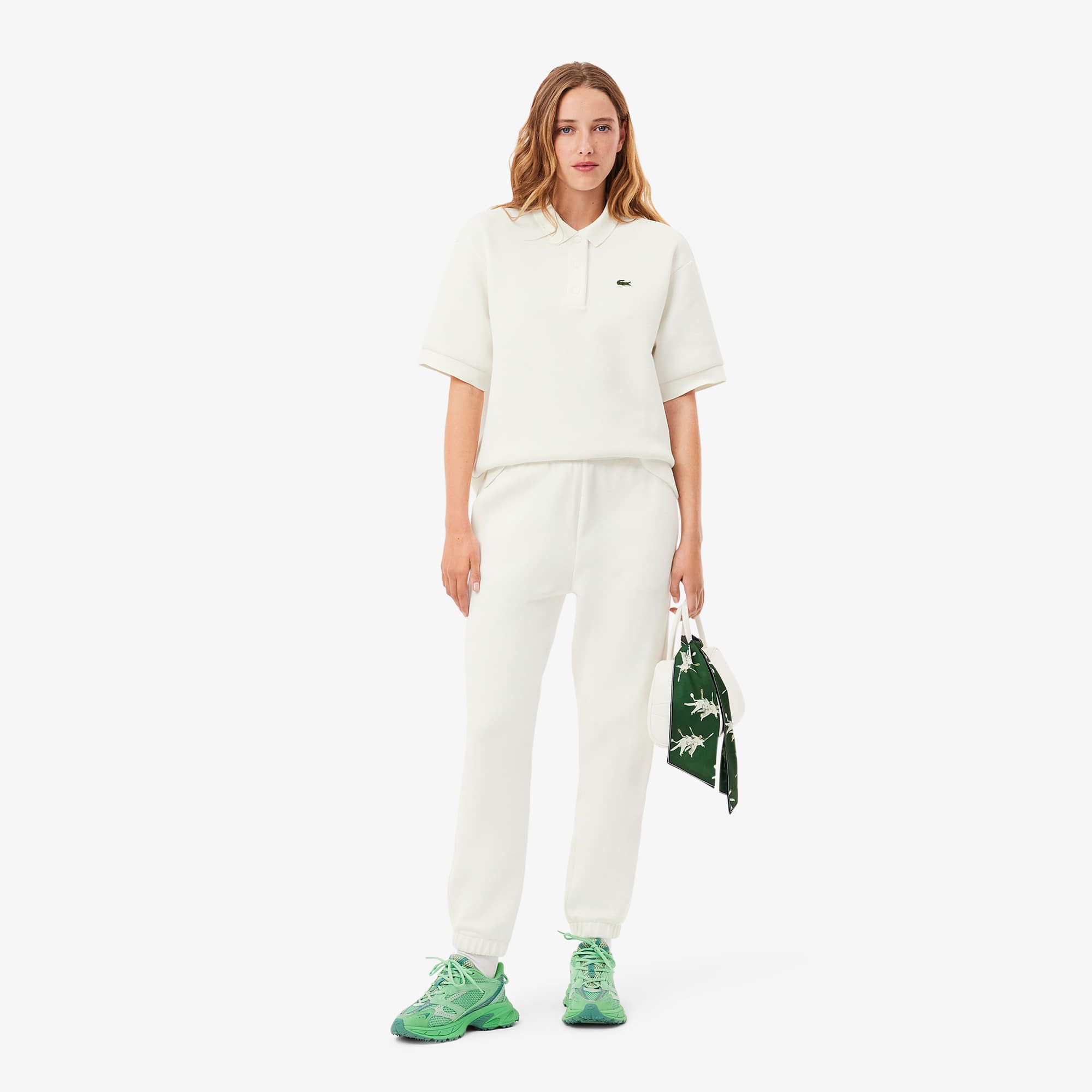 Lacoste レディース ゴルフパンツ ホワイト Women's Piqué Sweatpants - Pants & Leggings - New In 2025 | Lacoste