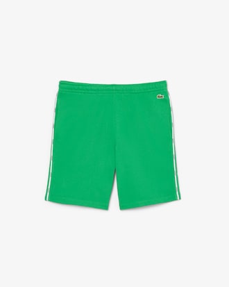 Shorts de felpa de algod&oacute;n con ribetes de marca