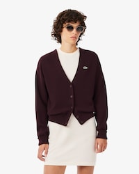 Women's V-Neck Moss Stitch Cotton Cardigan
