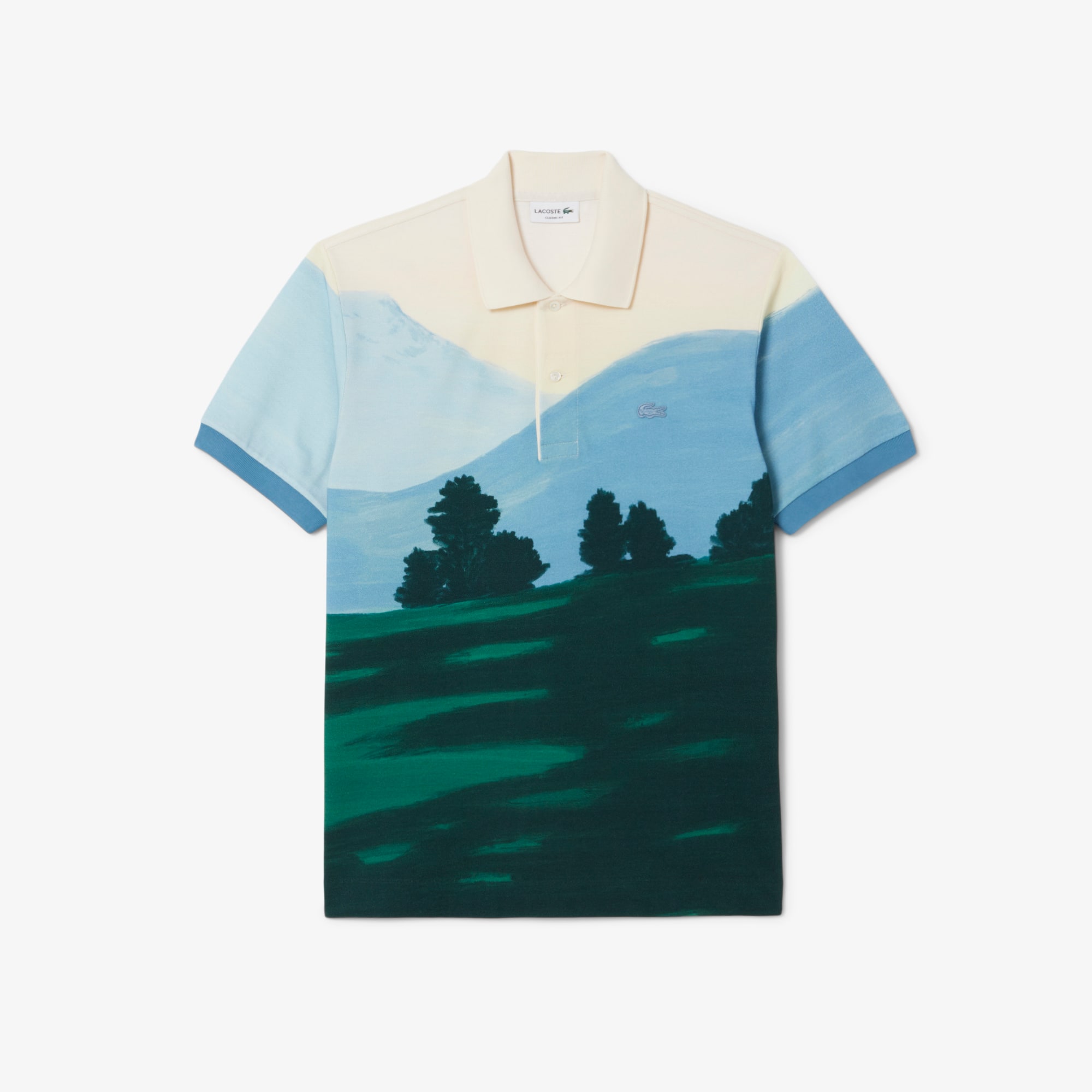 【LEINWANDE】 Landscape Jacquard Polo Men's Classic Fit Printed Petit Piqué Polo - Polo Shirts - New In