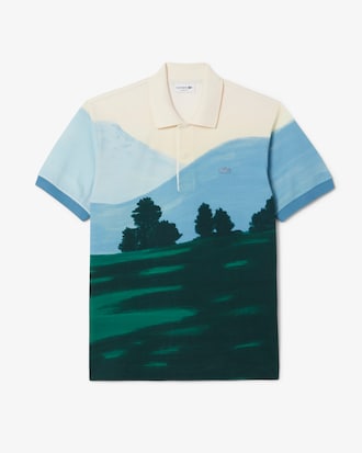 Men's Classic Fit Printed Petit Piqué Polo