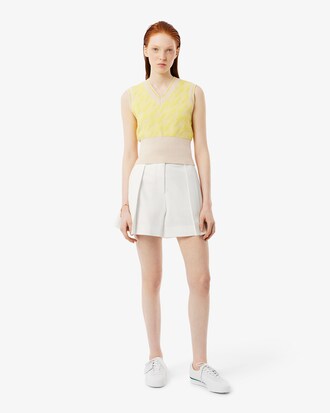 Women's Runway Pleated Wool Shorts