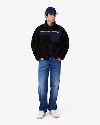 Men's Colorblock Sherpa Fleece Jacket
