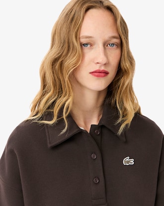 Women's Oversized Fleece Polo Collar Sweatshirt