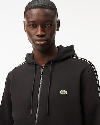 Men's Logo Stripe Zip-Up Hoodie