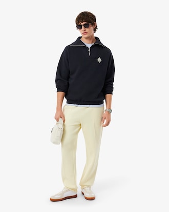 Loose Fit Zipped Neck Piqu&eacute; Sweatshirt