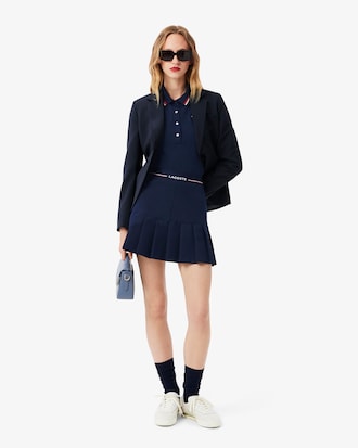 Women's Short Pleated Wool Blend Skirt