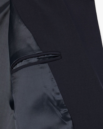 Women's Embroidered Logo Slim Fit Wool Blazer