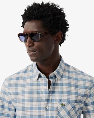 Men's Regular Fit Stretch Plaid Shirt