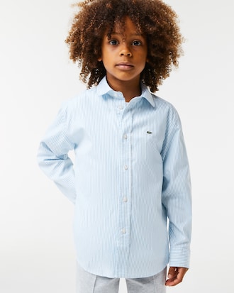 Kids' Striped Print Oxford Cotton Shirt