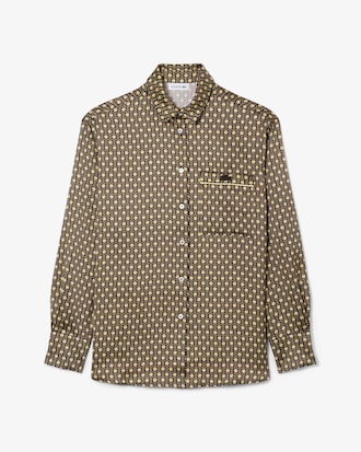 Oversized Printed Satin Shirt