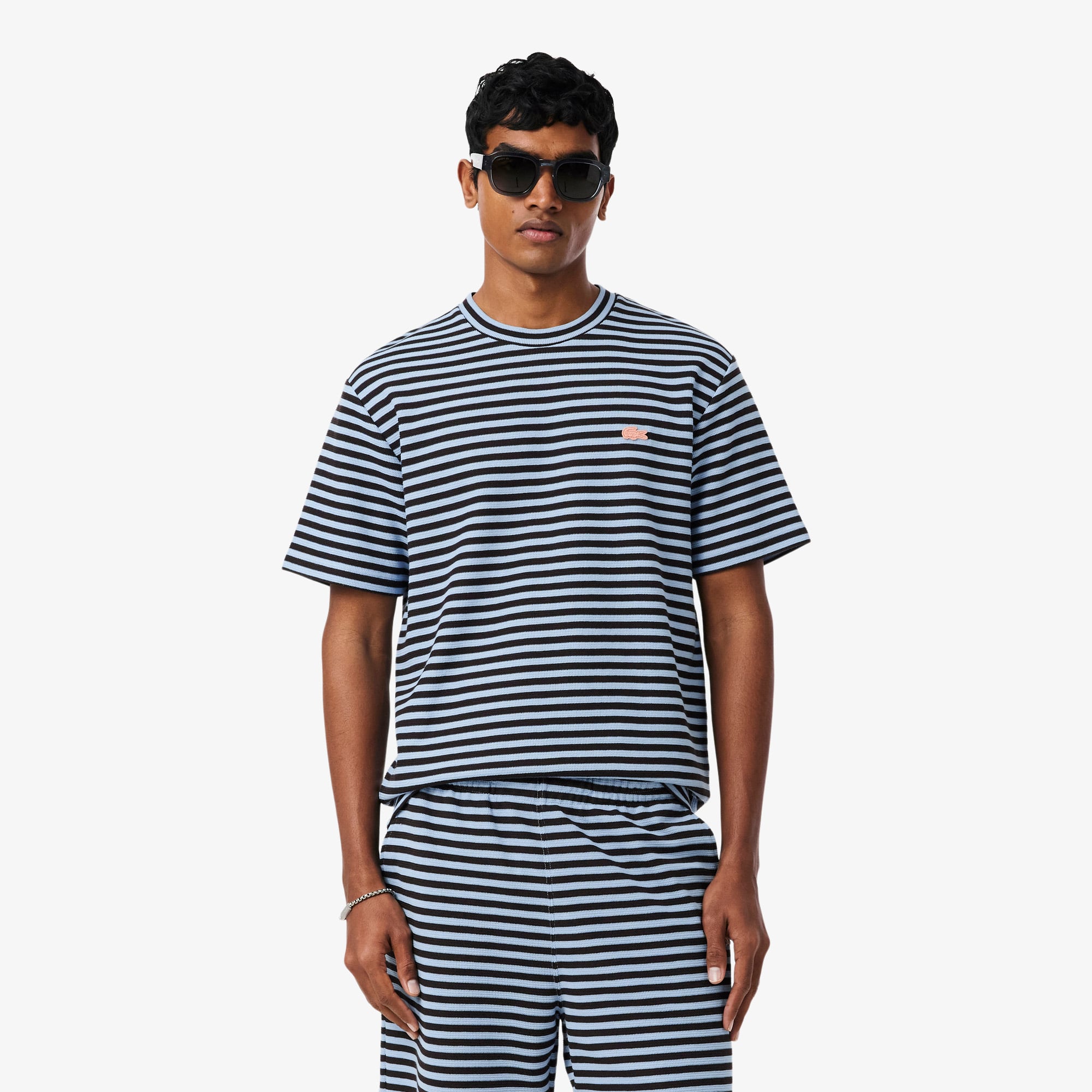 Textured Striped Cotton T-Shirt - Men's Collection - New In 2026