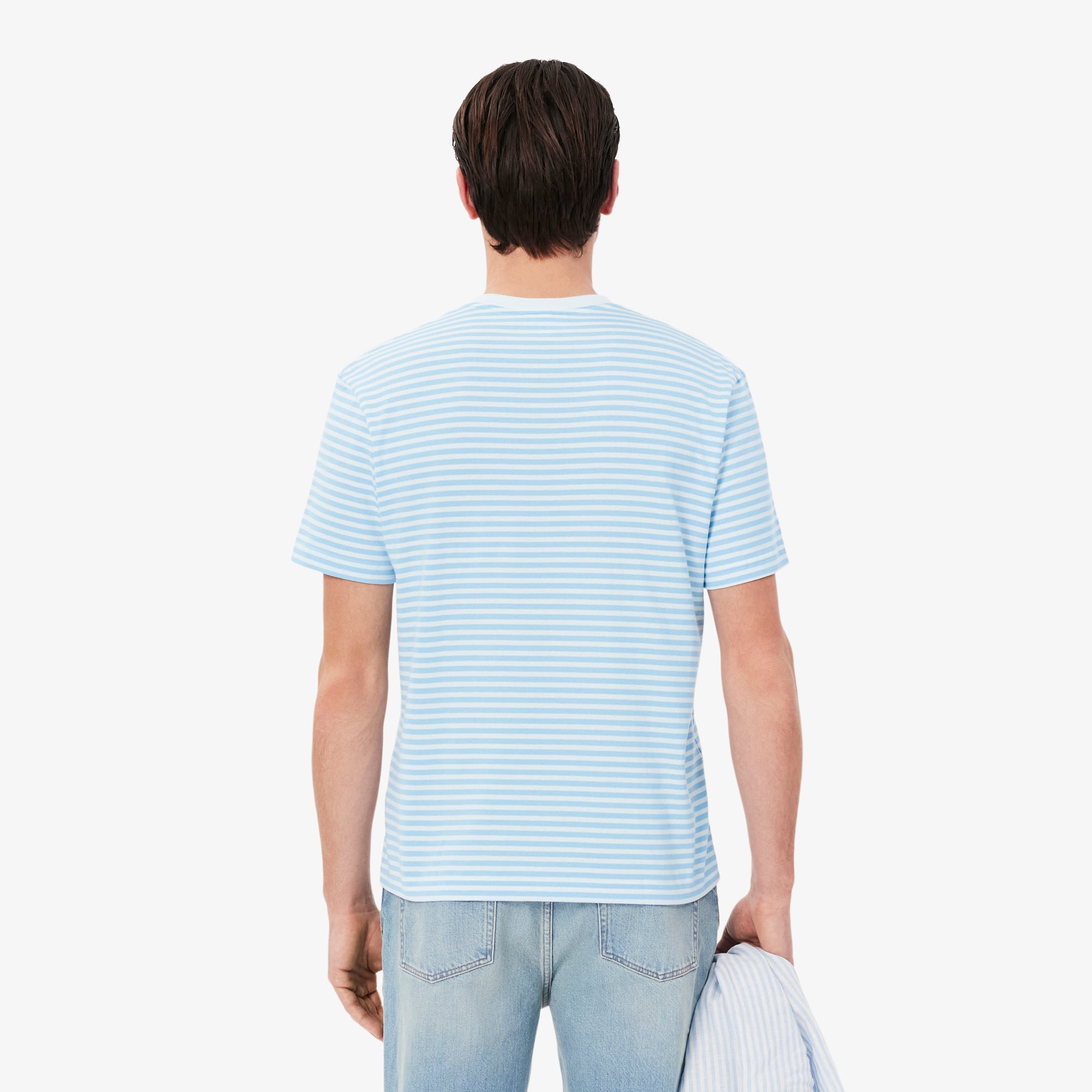 Tシャツ・カットソー LACOSTE Men T Shirts TH9769 XFJ White Heavy Jersey Mesh Band T-shirt - Men's t-shirts - New In