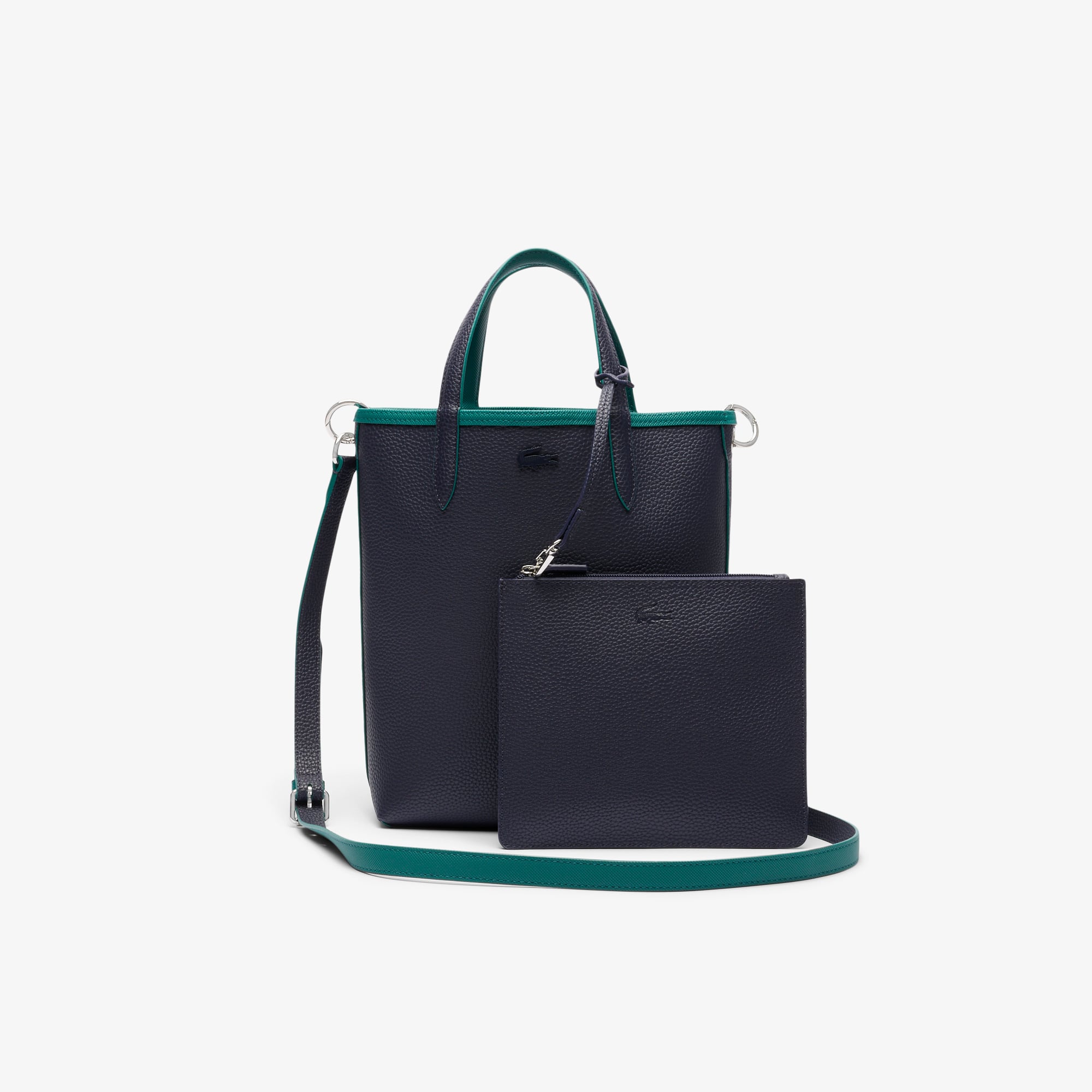 LACOSTE    正規品　バケットバッグ　紺　緑 lacoste-large-cabas-zippe-