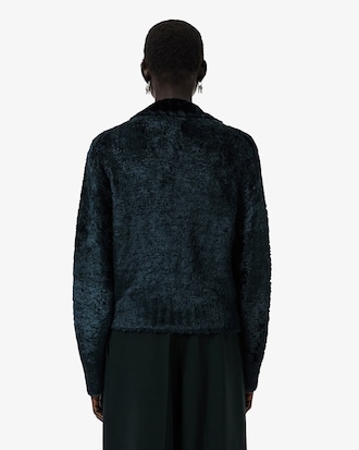 Runway Polo Collar Velour Sweater
