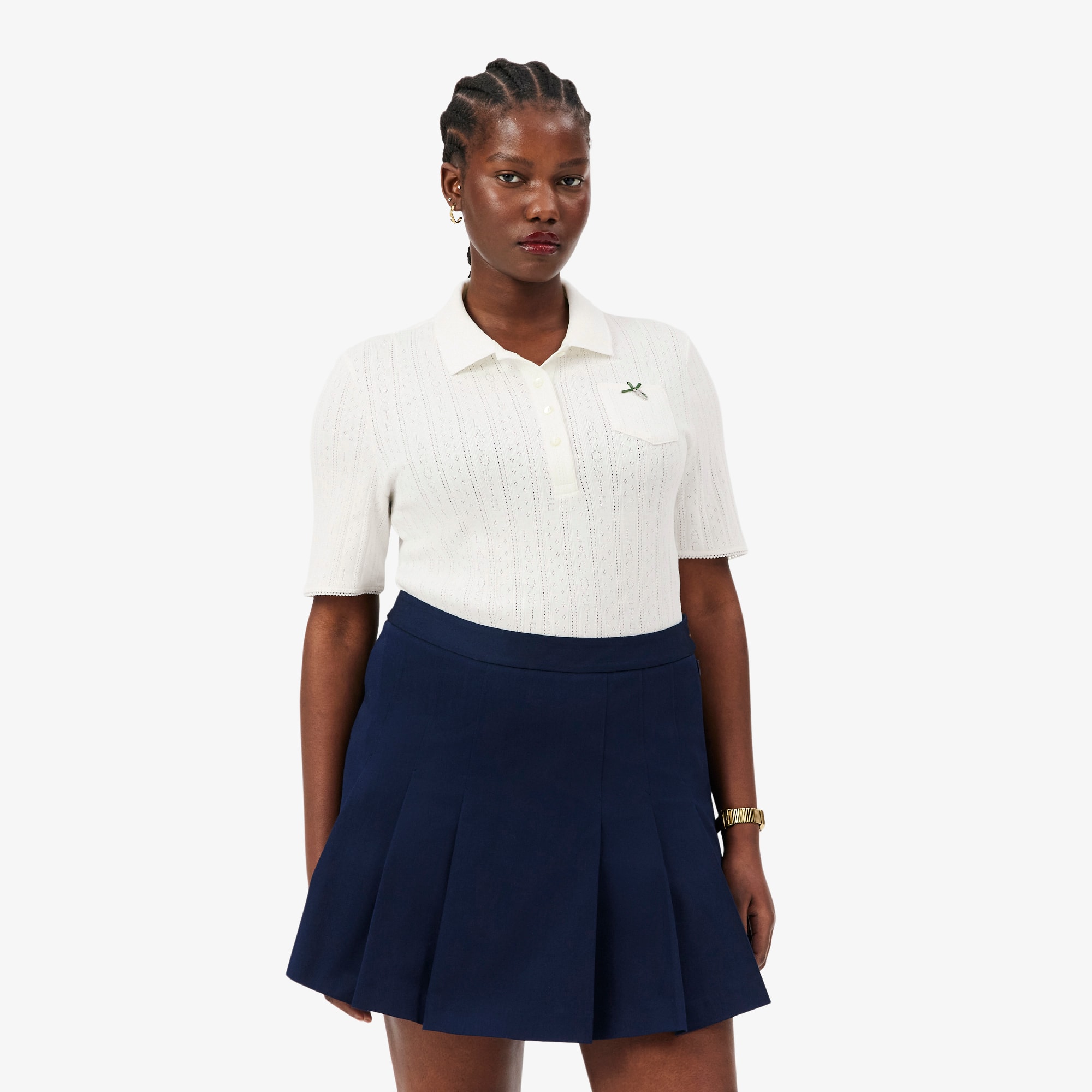 Women's Slim Fit Pointelle Branded L.12.D Polo - Men's Tracksuits