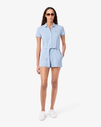 Stretch Piqu&eacute; Polo Collar Romper