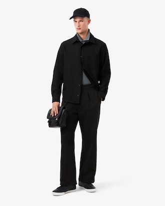 Men's Loose Fit Piqu&eacute; Pleated Pants