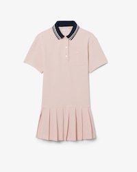 Pleated Skirt Piqu&eacute; Polo Dress