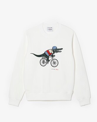 Sweatshirt femme Lacoste x Netflix loose fit molleton de coton biologique