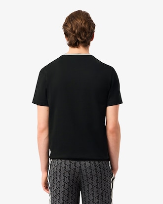 Men's Regular Fit Ribbed Collar Cotton T-Shirt