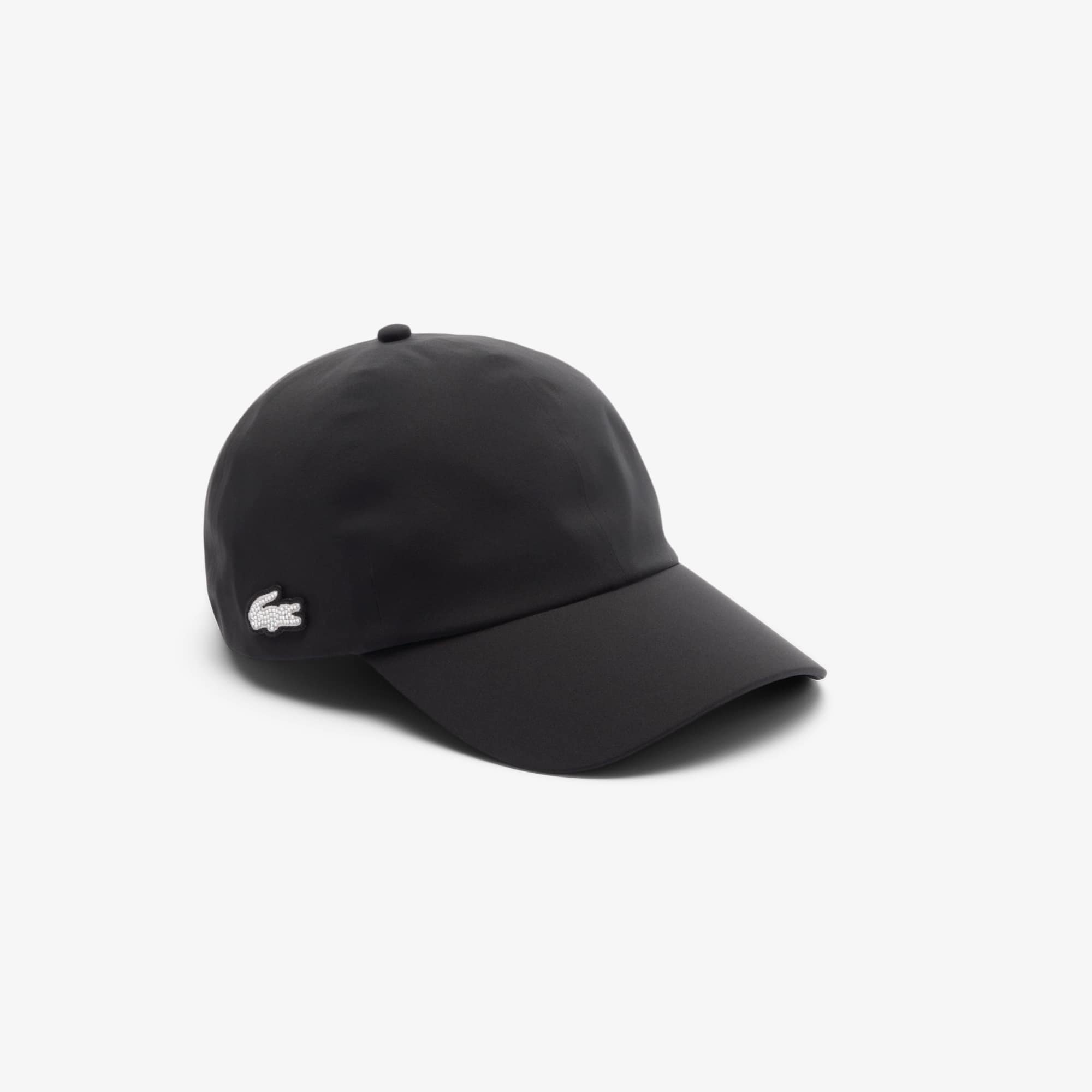 Lacoste Unisex Water-repellent Diamanté Crocodile Cap - One Size In Black