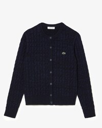 Women's Cotton and Wool Cable Knit Cardigan