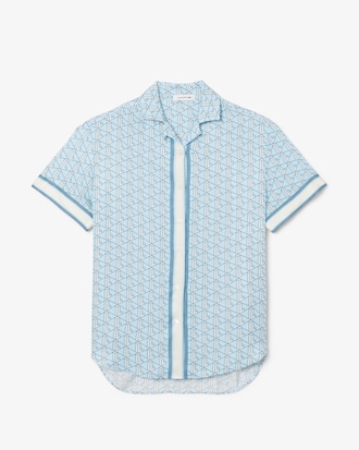 Camisa extragrande con estampado de monogramas para mujer