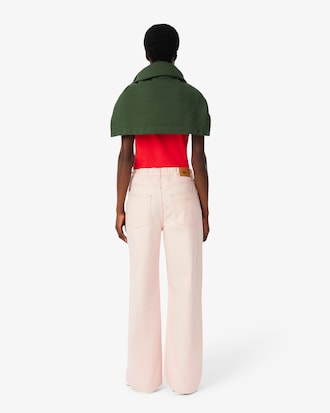 Jeans de mezclilla de pierna ancha para mujer