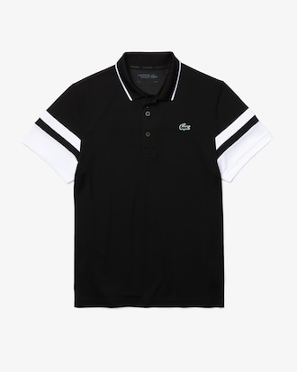 Men&rsquo;s SPORT Striped Sleeves Breathable Piqu&eacute; Tennis Polo