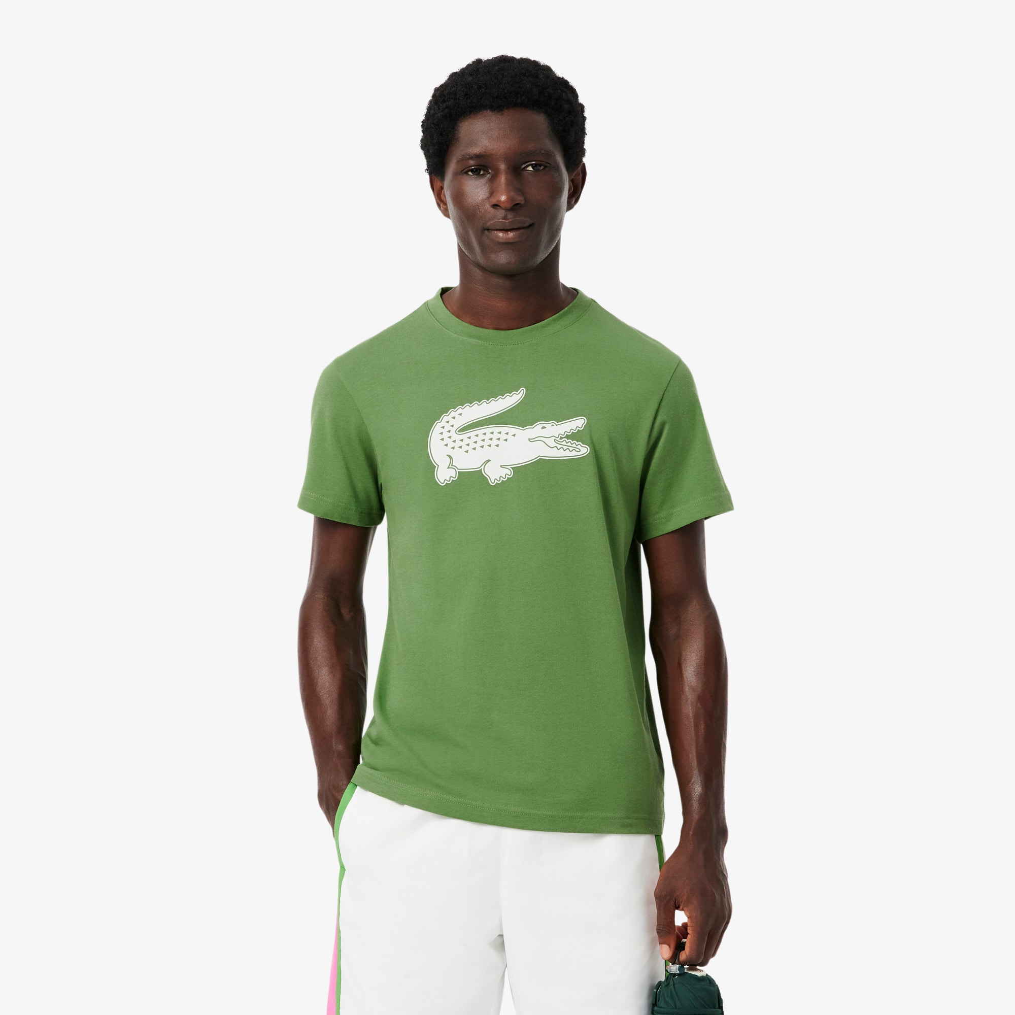 Lacoste Men's Ultra Dry Xxl Logo Sport T-shirt In Green