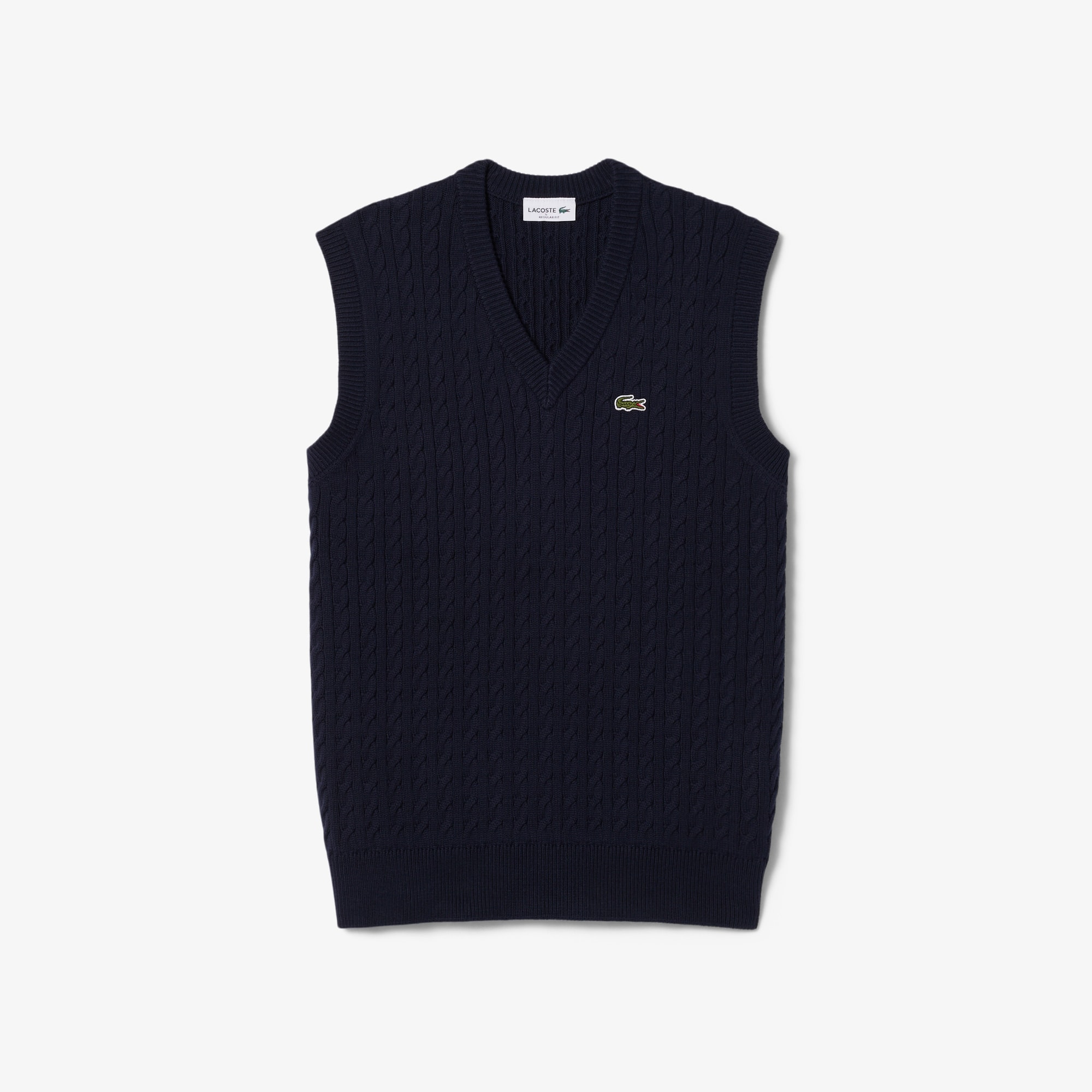 Men's Cable Knit Cotton Sweater Vest - Sweaters & Sweatshirts