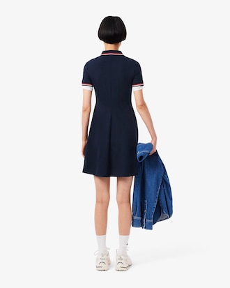 Women's Stretch Polo Collar Skater Dress
