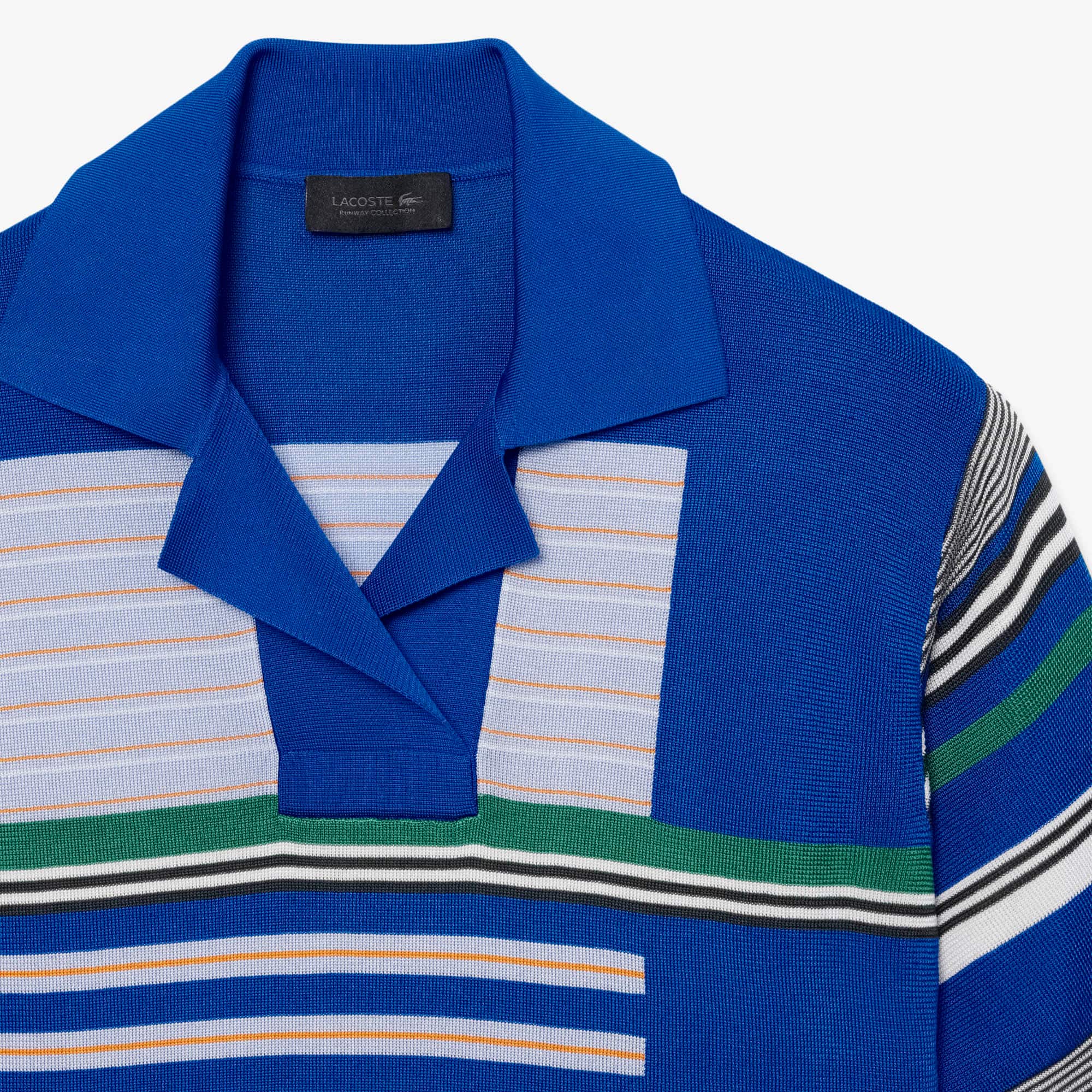 Runway Oversized Striped Satin Piqué Polo Shirt