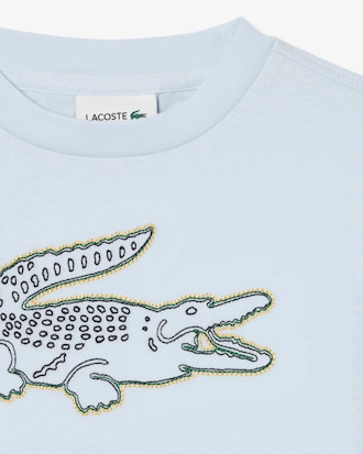 Crocodile Embroidery Cotton T-shirt
