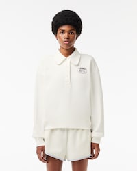 Sudadera tipo polo holgada con bordado